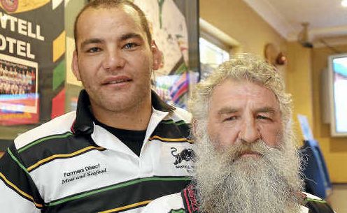 Coup for panthers: Former Test prop Richard Villasanti checks out his new surroundings with club sponsor and Sawtell Hotel licensee Terry Costello. Coup for panthers: Former Test prop Richard Villasanti checks out his new surroundings with club sponsor and Sawtell Hotel licensee Terry Costello.